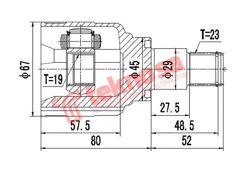 Inner Cv Joint Daihatsu Charade 1.0 1983-1987 1.0Dvvt 2007-2014 D