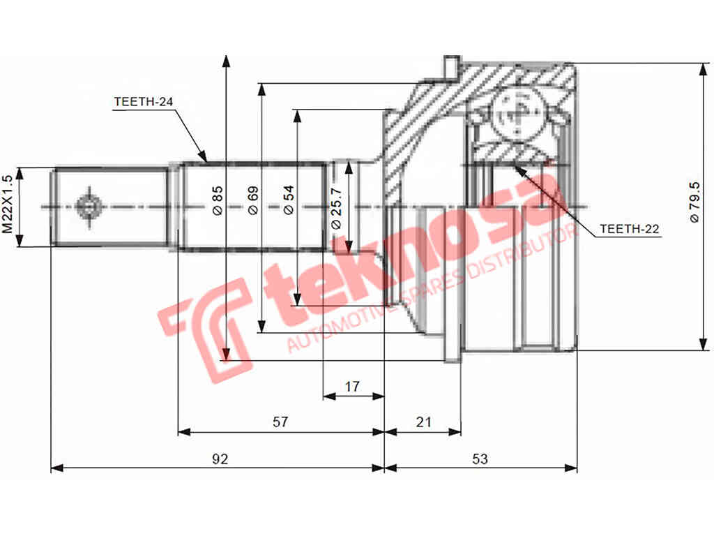 Outer Cv Joint Daihatsu Gran Move 1.5 1.6 1997-2003 Da5927