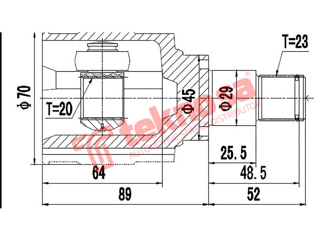 Inner Cv Joint Daihatsu Charade 1.0 1983-1987 1.0Dvvt 2007-2014 D