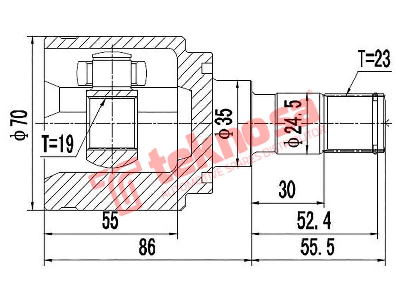 Inner Cv Joint Daihatsu Terios 1.5Dvvt 2005-2010 3Sz Da6616