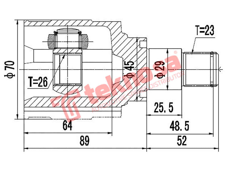 Inner Cv Joint Daihatsusirion 2004- 1.3Dvvt K3Ve Da6617