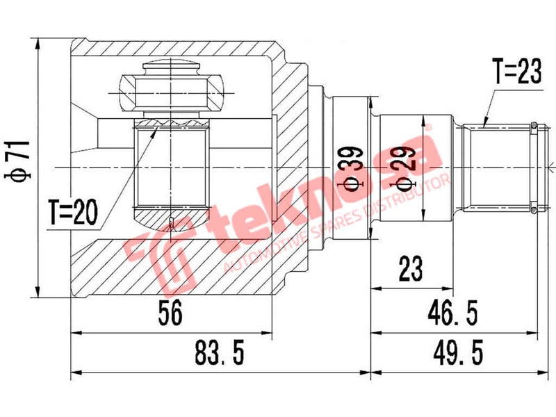 Inner Cv Joint Daihatsu Sirion 2004- 1.3 Dvvt K3Ve Da8004