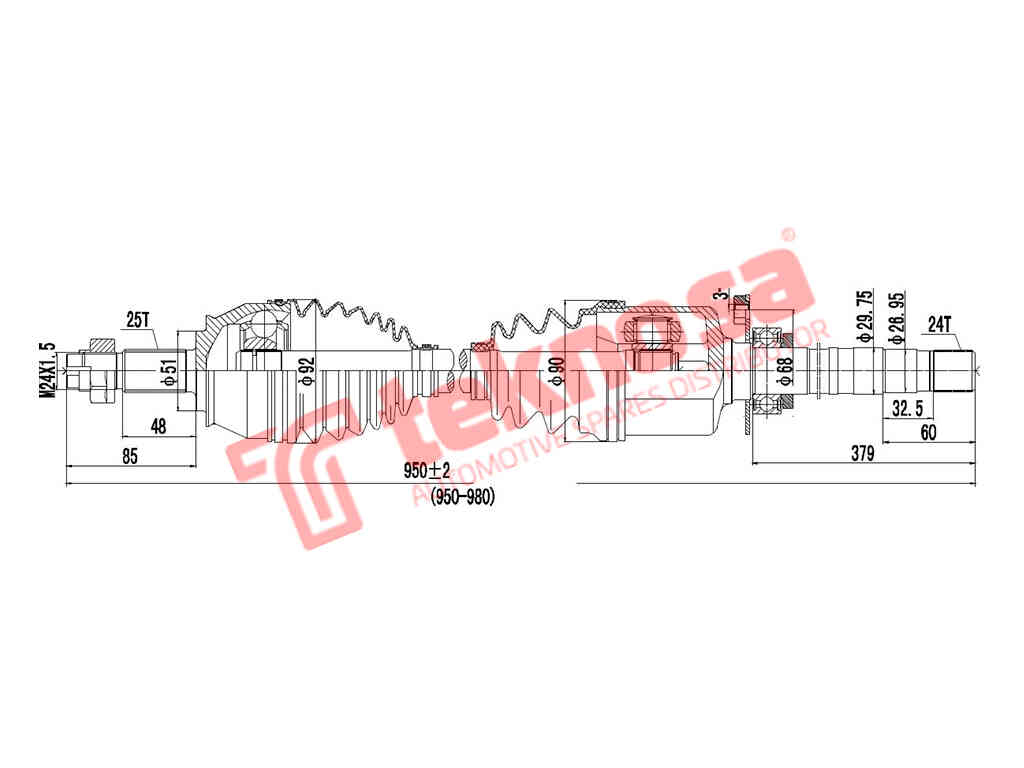 Drive Shaft Fiat Fiat Fiorino 2007- 1.3Jtf Qubo 1.3Jtd 2008- Dfi2