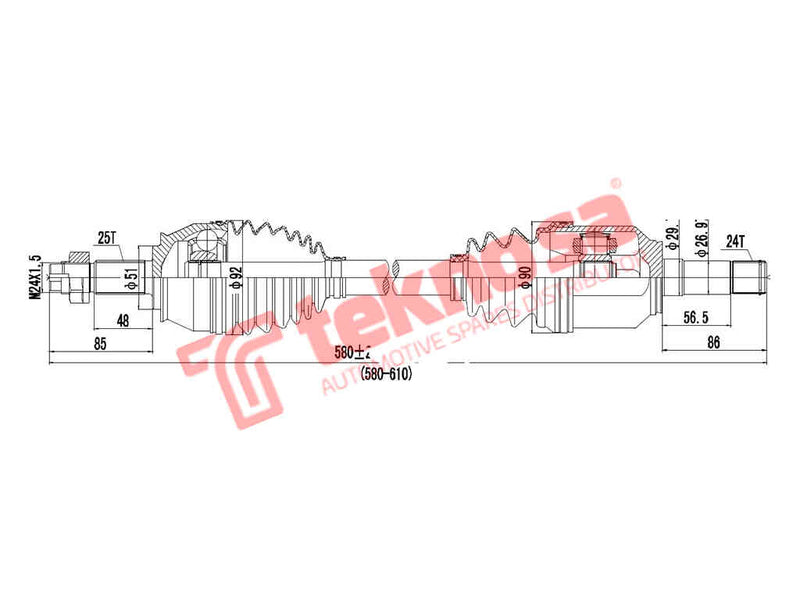 Drive Shaft Fiat Fiat Fiorino 2007- 1.3Jtf Qubo 1.3Jtd 2008- Dfi2