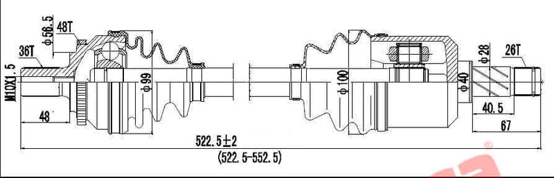 Drive Shaft Lh Volvo Volvo S60 2000-2010 V70 2000-2009 T5 Dvo200