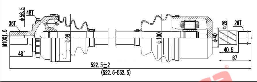 Drive Shaft Lh Volvo Volvo S60 2000-2010 V70 2000-2009 T5 Dvo200