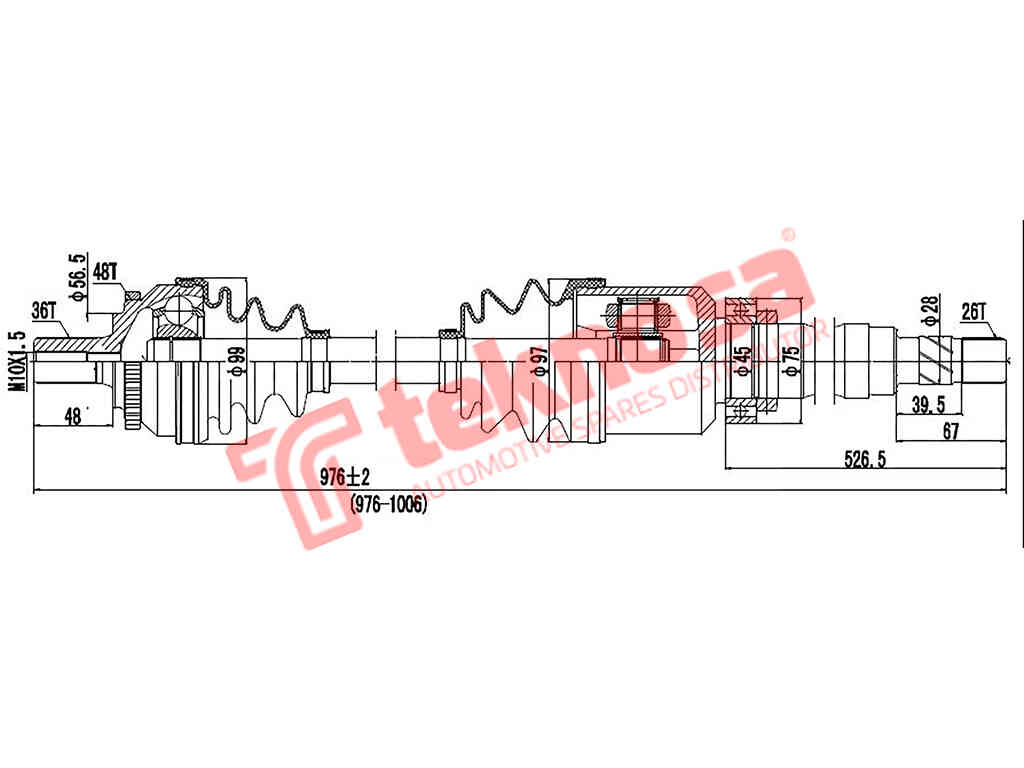 Drive Shaft Focus St Volvo C30 06-13 S40 03-12 Ford Focus 2.5 St