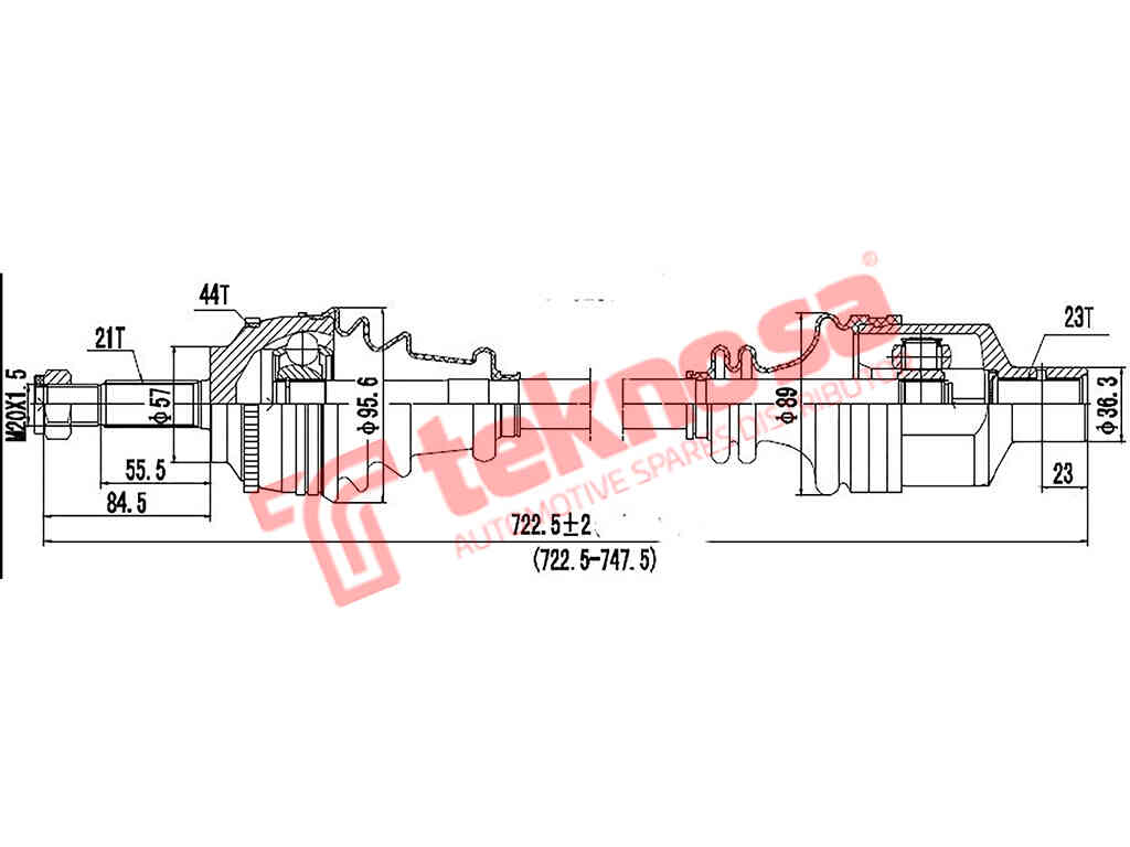 Dre201A Complete Drive Shaft Abs Rh Renault Clio 1.4Rt 2.0 Clio 2