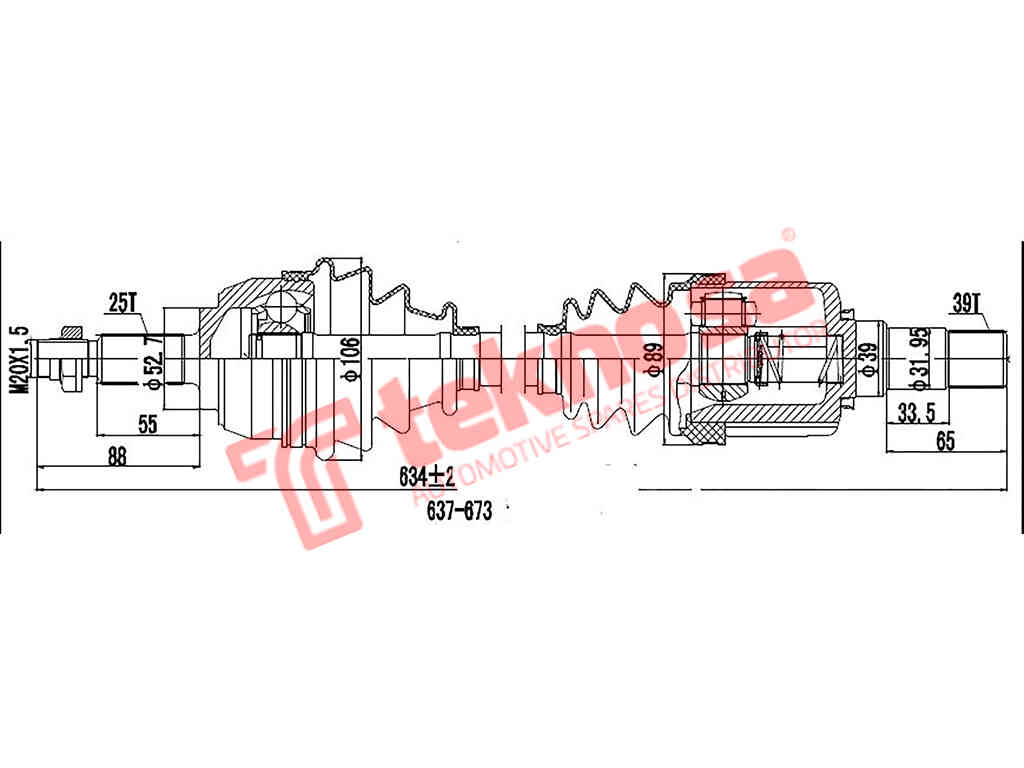 Renault Megane D/Shaft Renault Grand Scenic Mk2 04-09 Megane Mk2