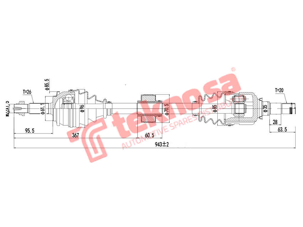 Drive Shaft Toyota Toyota Auris 1.8Vvti 1.6Vvti 2006- Corolla 200