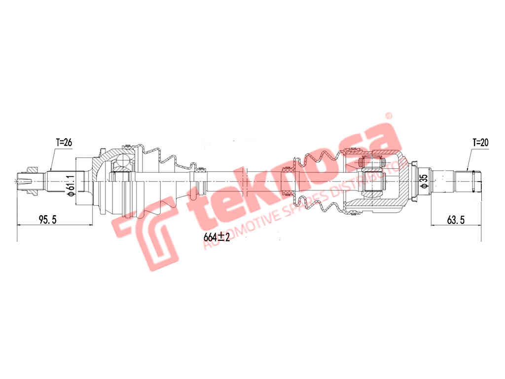 Drive Shaft Toyota Toyota Auris 1.8Vvti 1.6Vvti 2006- Corolla 200