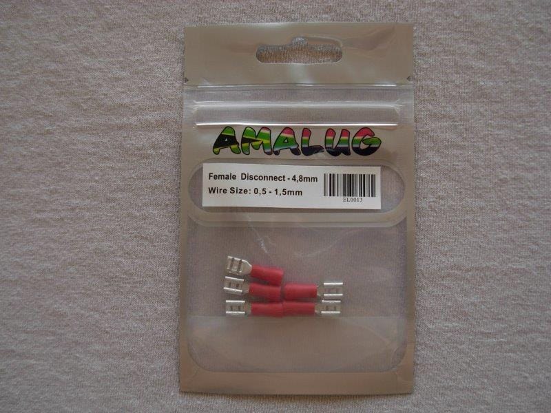 Red Female Pack 5 Terminal (EL0013)