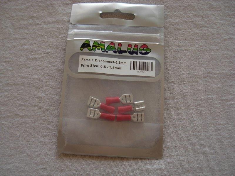 Red Female Pack 5 Terminal (EL0024)