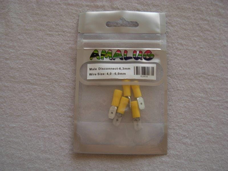 Yellow Male Pack 5 Terminal (EL0030)