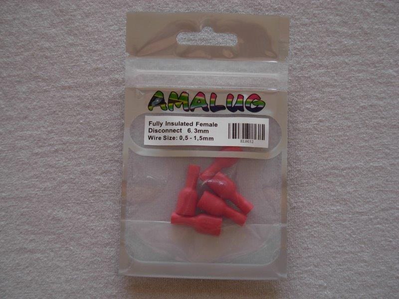 Red Female Pack 5 Terminal (EL0032)