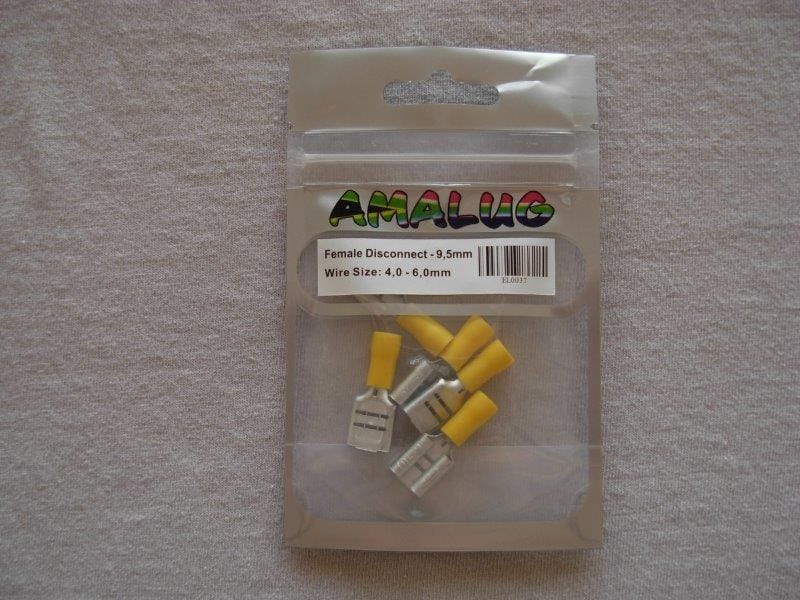 Yellow Female Pack 5 Terminal (EL0037)