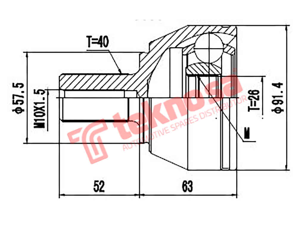 Outer Cv Joint Volvo S60 2000-2010 S80 2006- V60 201- V70 2007- F