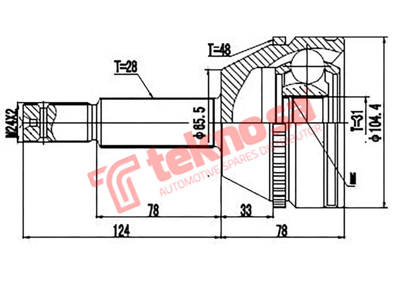 Outer Cv Joint Ford Transit 330 2011-2014 2.2Tdci Fd3017A