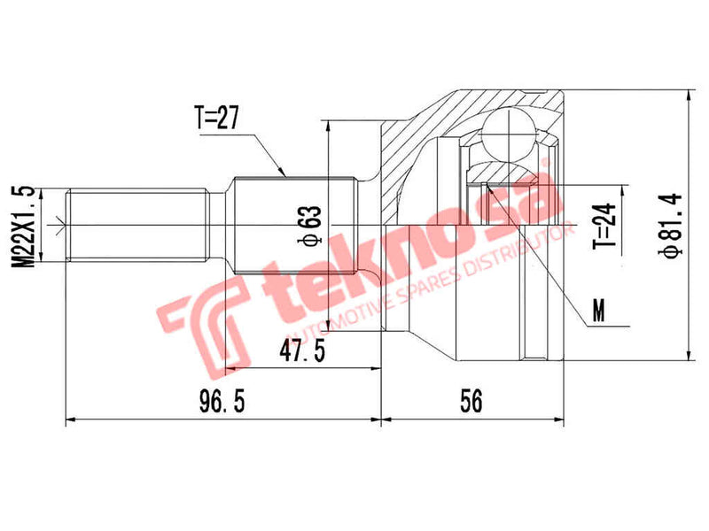 Outer Cv Joint Ford Focus Mk3 1.0 Ecoboost Torneo 1.0 Eb 1.6Ti-Vc