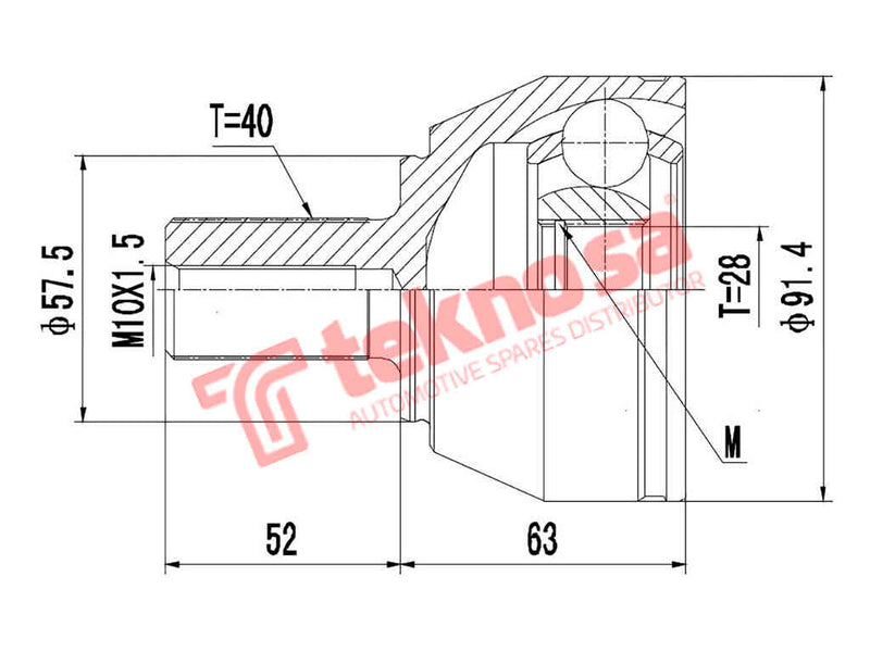 Outer Cv Joint Volvo S60 2000-2010 S80 2006- V60 201- V70 2007- F