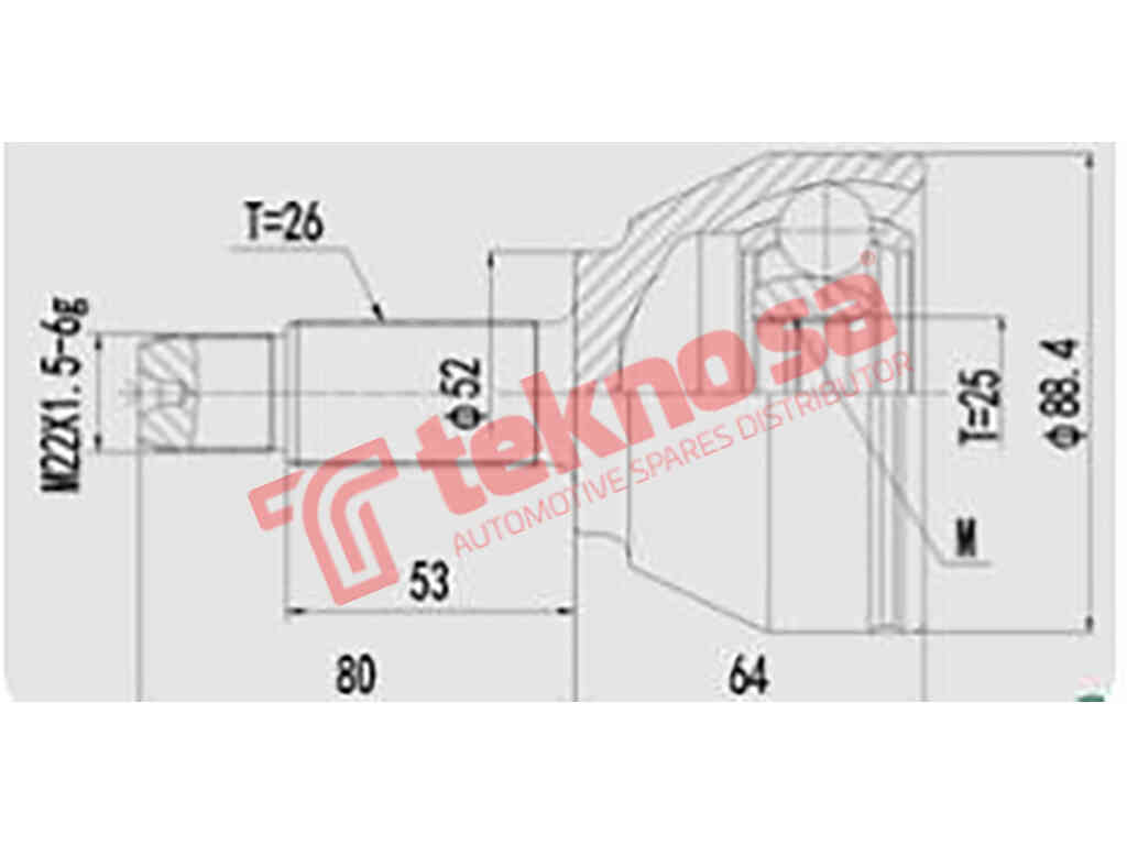 Outer Cv Joint Mini Countryman 2010- 1,6 Cooper S Paceman 2012- F