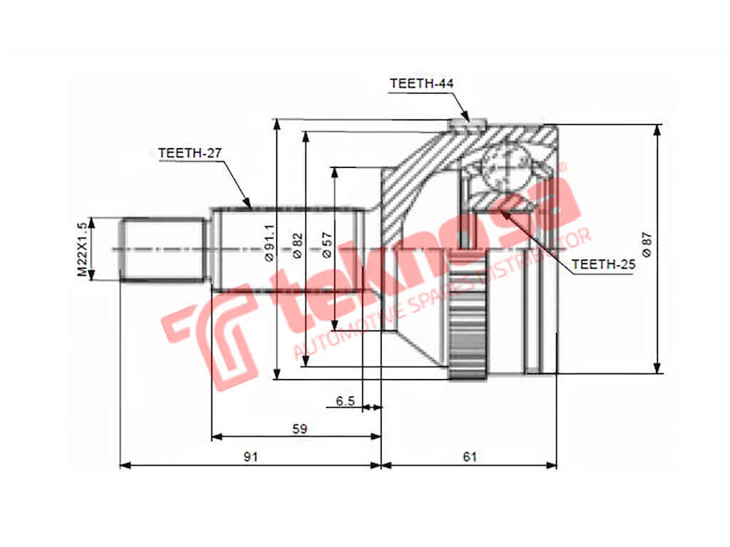 Outer Cv Joint Ford Mondeo 1.8Tdi 2.0Clx 2.5St 1998- Fd5715A