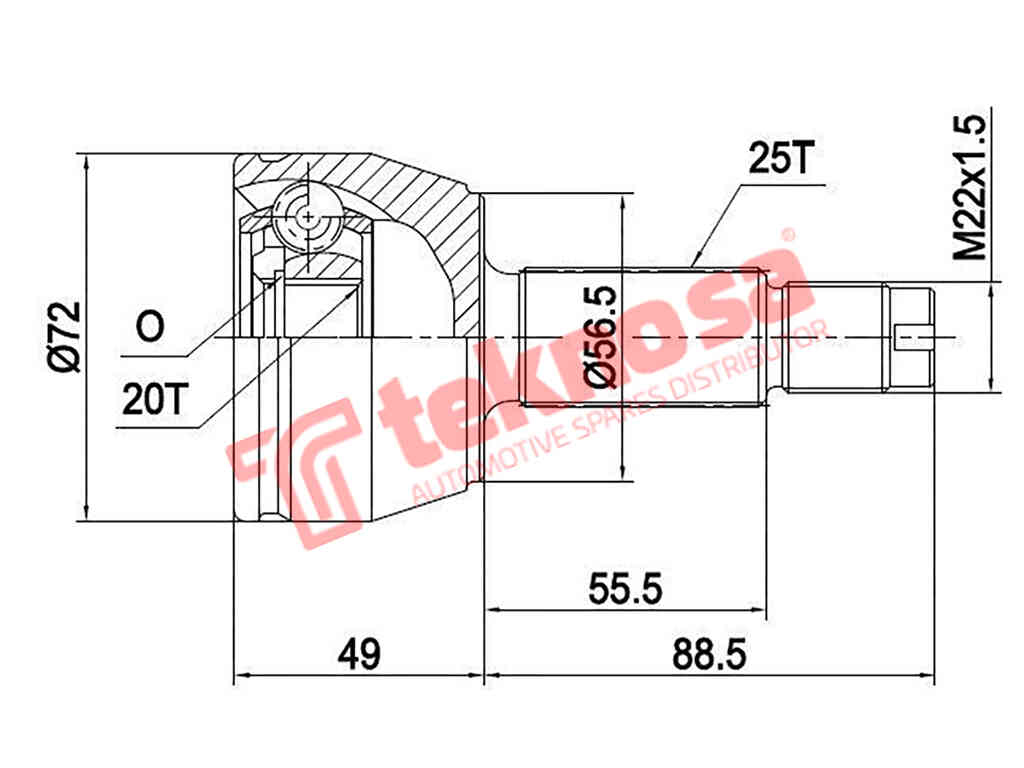 Fd5716 Outer Cv Joint Fiat Panda 1.2 4X2 4X4 Ford Fiesta 1 1300Fi