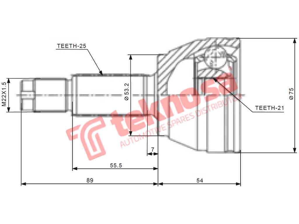 Fd5718 Outer Cv Joint Ford Fiesta 2 1.4I 1.6I Ikon 1.3I 1.6I Bant