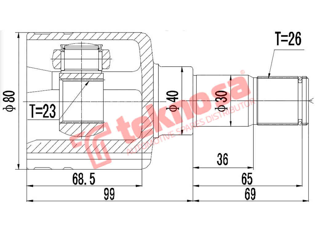 Inner CV Joint Left Ford Focus MK1 1.6I 2000- 1.8TDi 1998- FD6617
