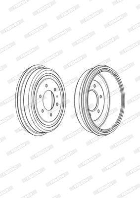 Remtrommel Agter Ford Ranger Reeks 1.8,2.2 F859,F2D6 Enkel (Ferodo Fdr329770)