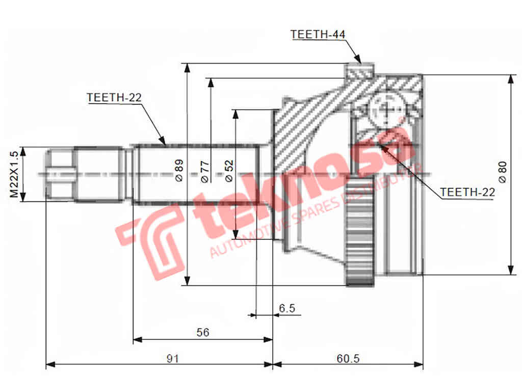 Outer Cv Joint Fiat Palio 1996-2001 1.7Td Siena 1.6 1997- Fi5713A