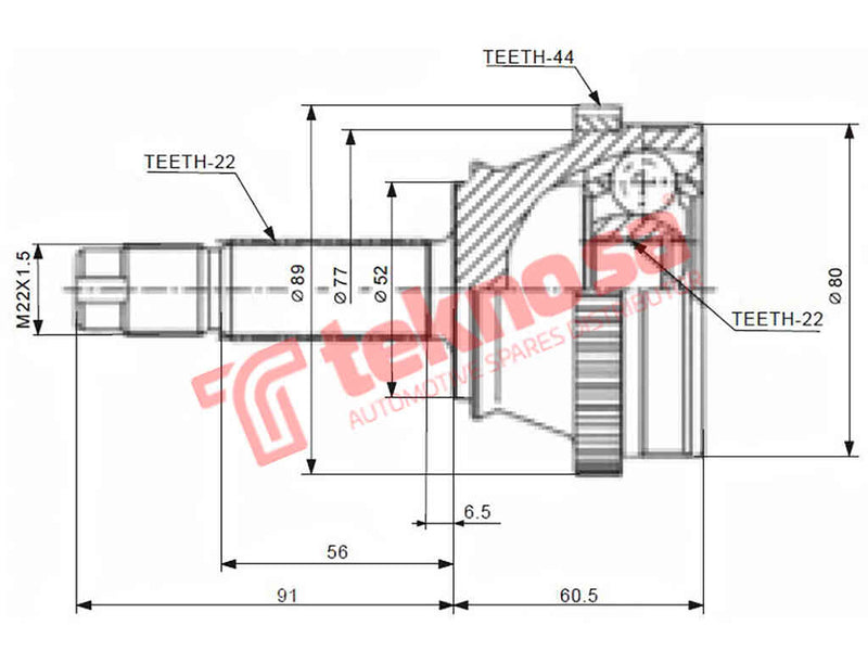 Outer Cv Joint Fiat Palio 1996-2001 1.7Td Siena 1.6 1997- Fi5713A