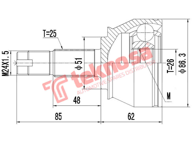 Fi5940 Outer Cv Joint Alfa 147 1.9 Jtd M-Jet 937A2 937A5 2004-201