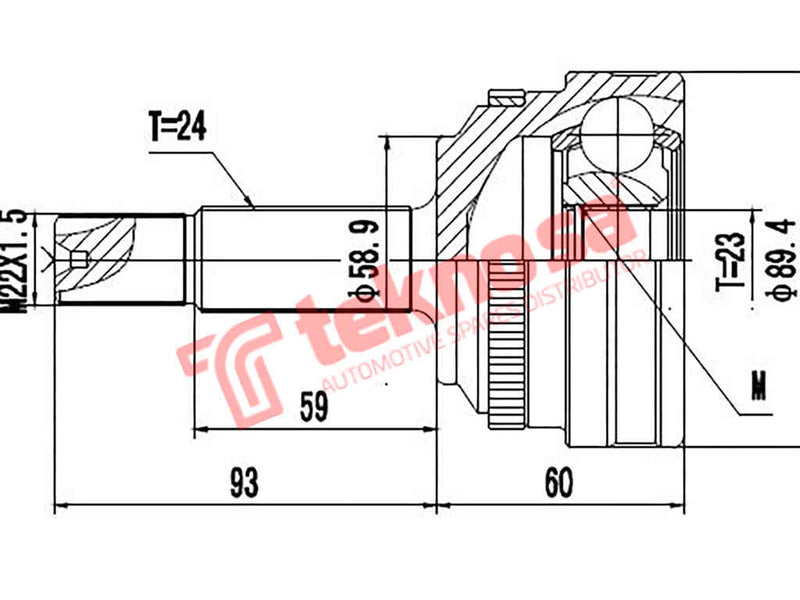 Outer Cv Joint Geely Ck 1.3 Mk1 2007- Lc 1.3Mk 1 2007- Ge3001A