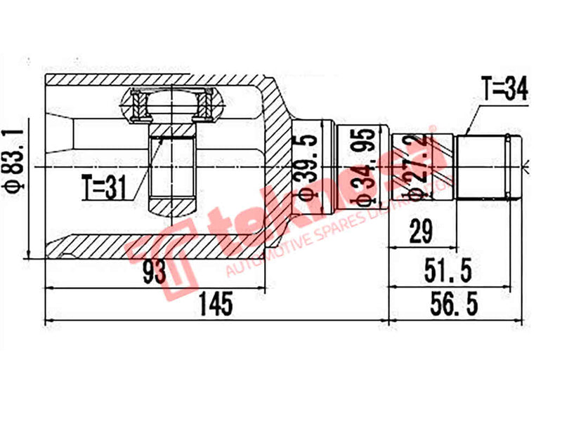 Inner Cv Joint Chevrolet Cruze 1.8Dvvt 2009- 1.6 2009- Gm4004