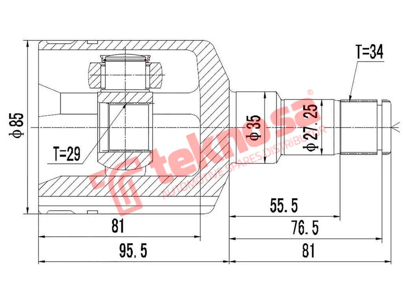 Inner Cv Joint Chevrolet Optra 1.6 1.8 2003-2008 1.8 X18Xe 2.0 X20Se 1997- GM8038