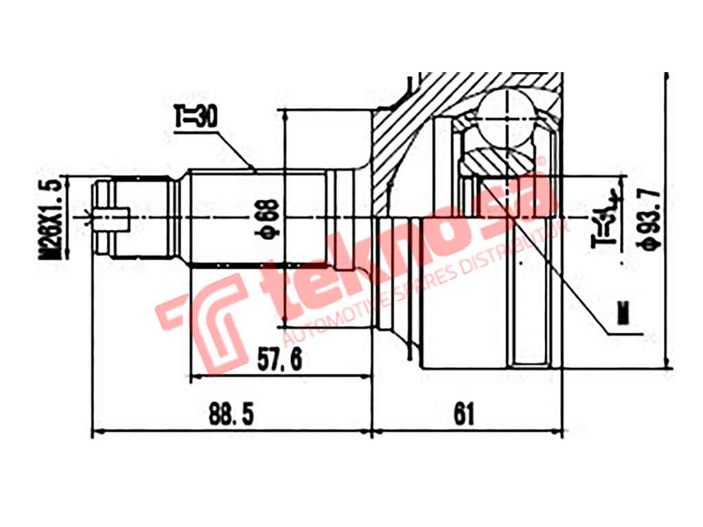 Outer Cv Joint Honda Accord Mk Viii 2008- Cr-V Mk Iii Iv 2006- HO3013