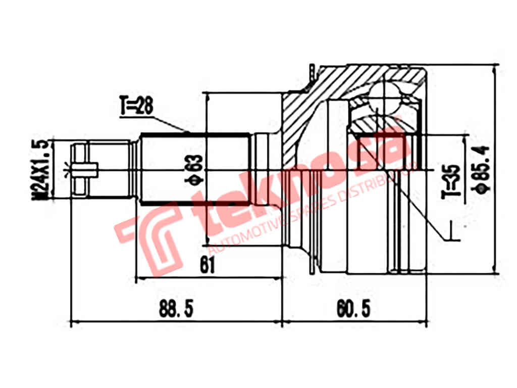 Outer Cv Joint Honda Civic Mk Viii 2005-2013 N22A2 HO3014