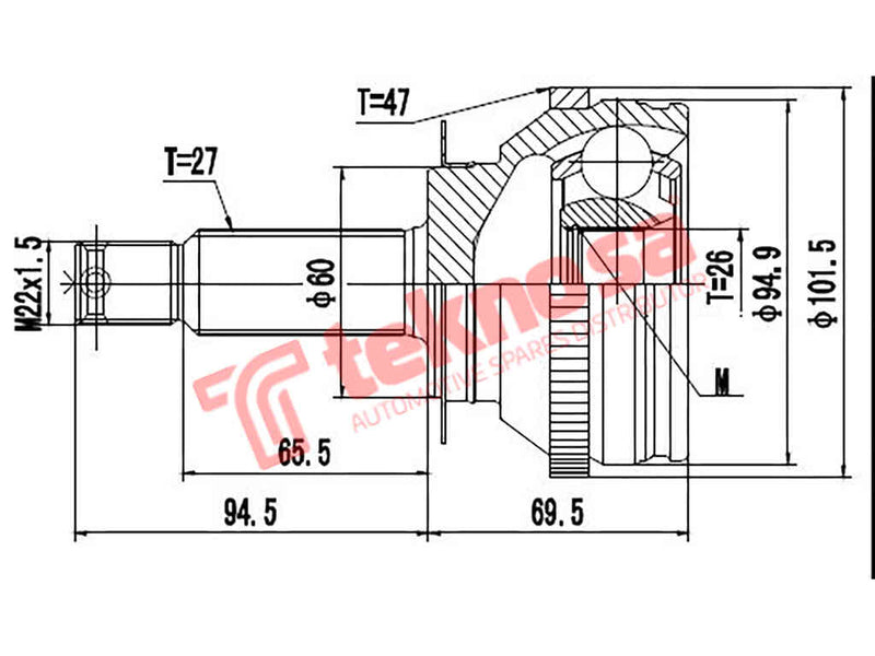 Hy3010A Outer Cv Joint Hyundai Trajet 2.0Crdi 2.7I V6 D4Ea G6Ba 2