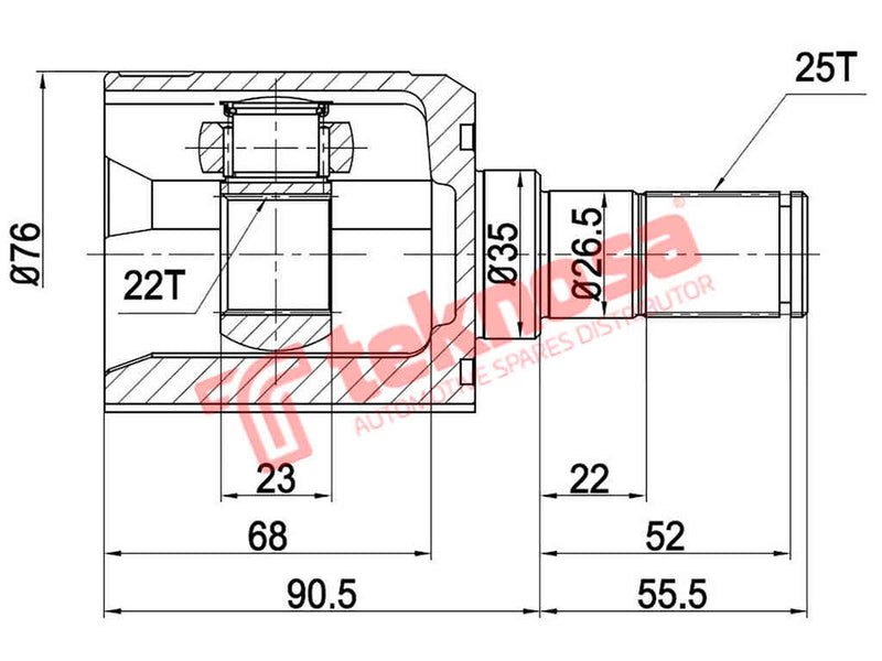Inner Outer Cv Joint Kia Rio Ii (05-11), Hyundai Accent 1.4, 1.6 (2011-) Teknosa