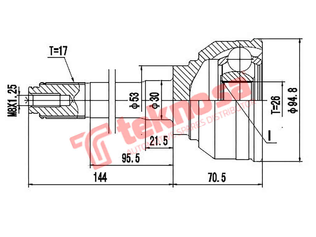 Iz5712 Outer Cv Joint Isuzu Trooper 320 6Vd1 (Sohc) 1993-1998 3.