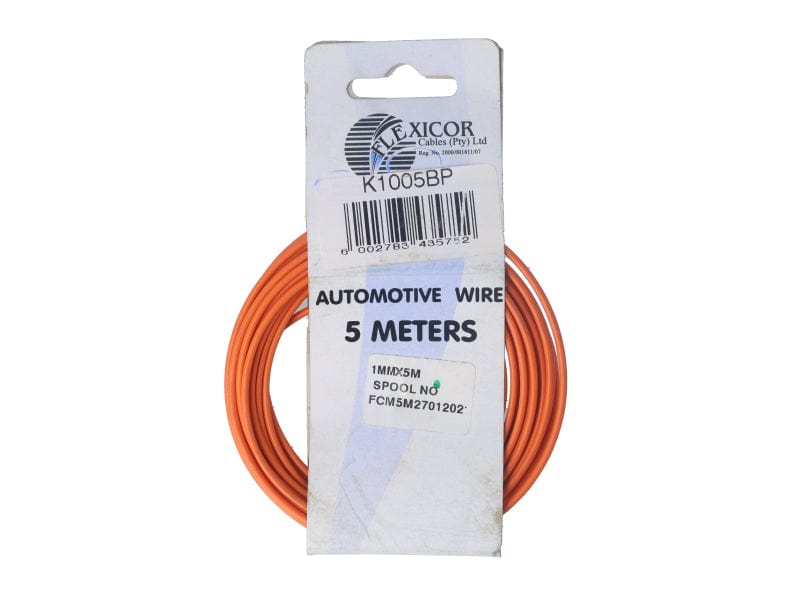 Elektriese Kabel 1.00mm Oranje (5M)