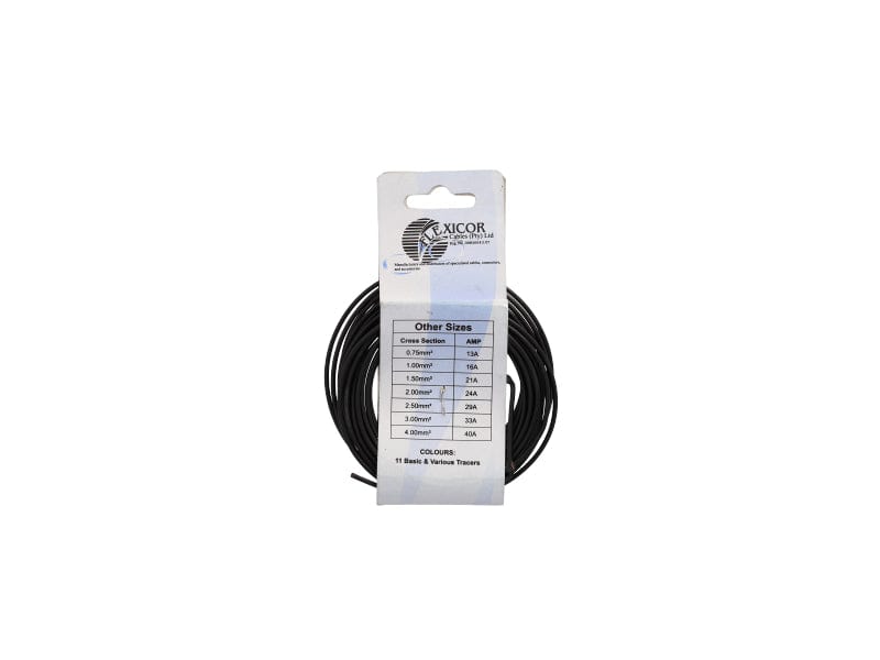 Elektriese Kabel 1.00mm Swart (5M)