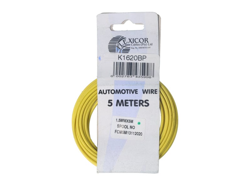 Elektriese Kabel 1.50mm Geel (5M)