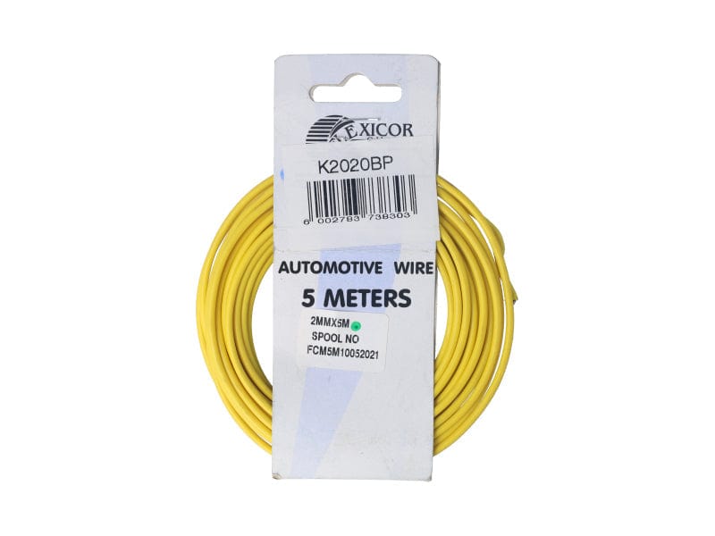 Electric Cable 2.00mm Yellow (5M) FLEXICOR