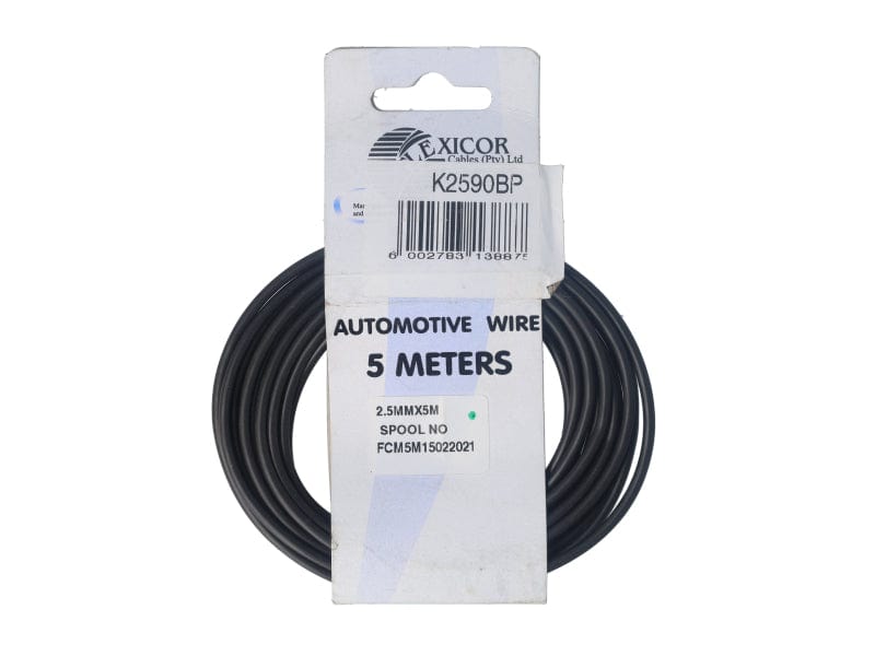 Elektriese Kabel 2.50mm Swart (5M)