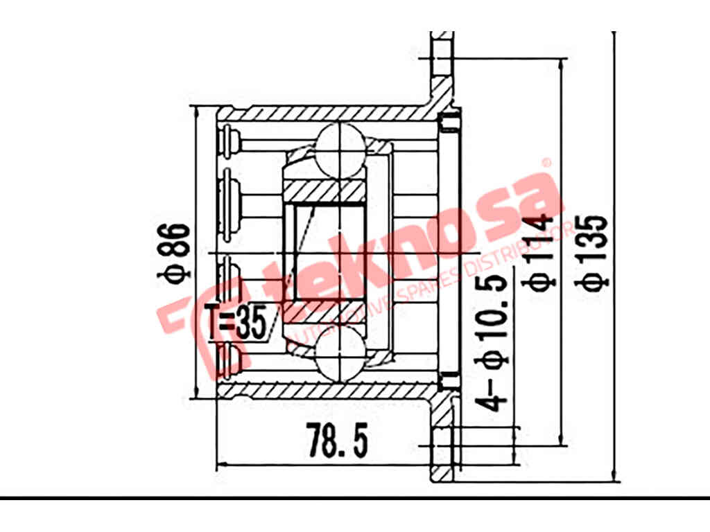 Mi4015 Inner Cv Joint Mitsubishi Pajero 3.2 4M41 2000-2007 Mitsub