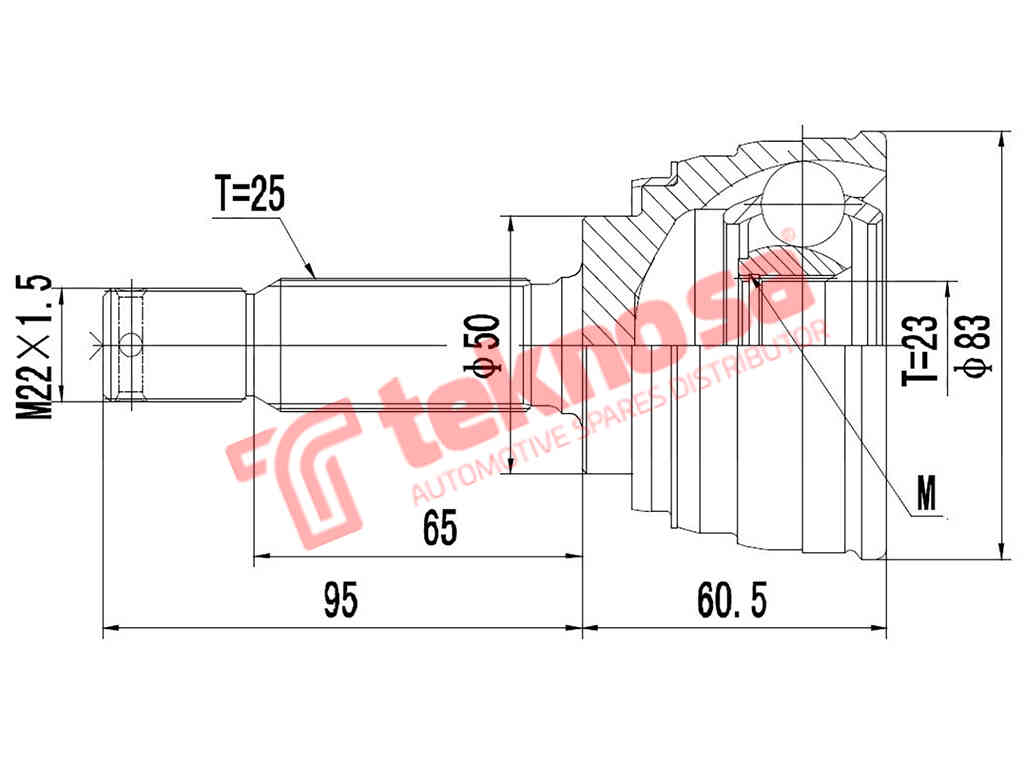 Mi5912 Outer Cv Joint Mitsubishi Tredia 1.8Sl 4G62 Hyundai Elantr