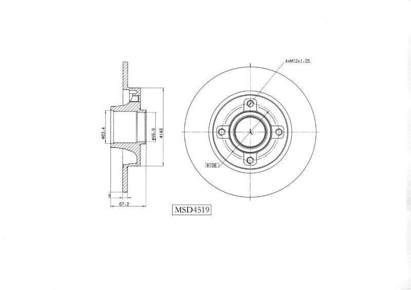 Brake Disc -Solid -Rr Motopart (Msd4519) - Modern Auto Parts