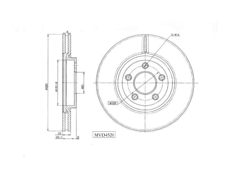 Brake Disc -Chrysler Motopart (Mvd4520) - Modern Auto Parts